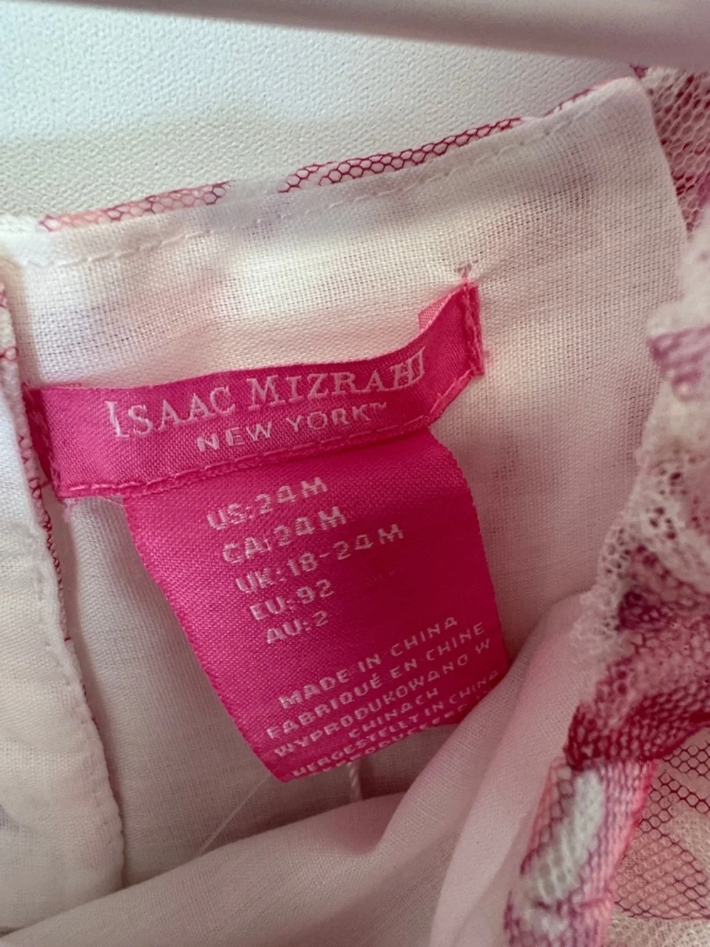 NWT Isaac Mizrahi Baby Girl Pink Floral Puff Sleeve Party Dress 24M